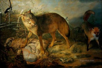Wolf Painting - Paudiss Christopher Wolf Fuchs und Schaf 1666